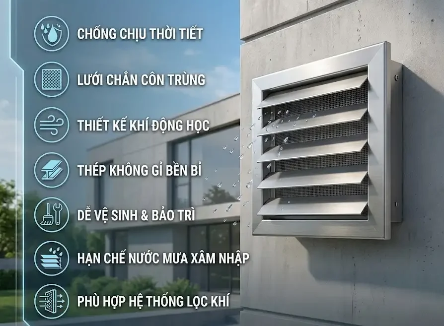7 tiêu chí chọn cửa lấy gió tươi ngoài trời