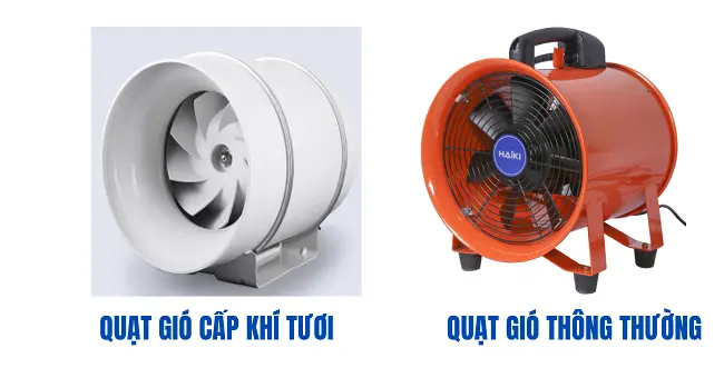 So sánh quạt thông gió cấp khí tươi và quạt thông thường
